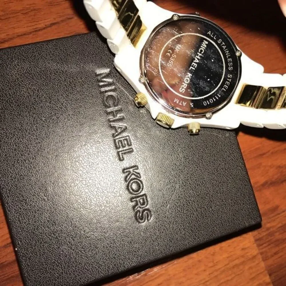 Authentic Michael Kors White/Gold Watch